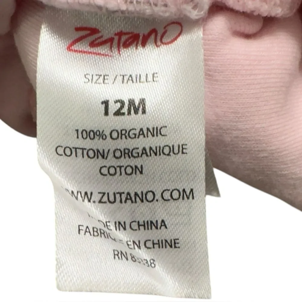 Zutano Baby Girls Organic Cotton Pink Colorful Booties Gripper Soles. 12 Months.